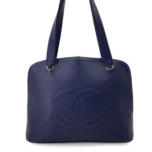 Chanel Navy Timeless CC logo shoulder bag